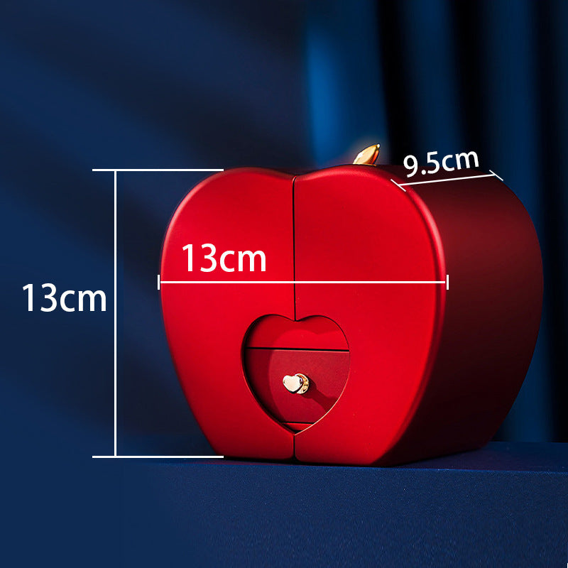 Apple Shaped Rose Gift Box (Comes with necklace)